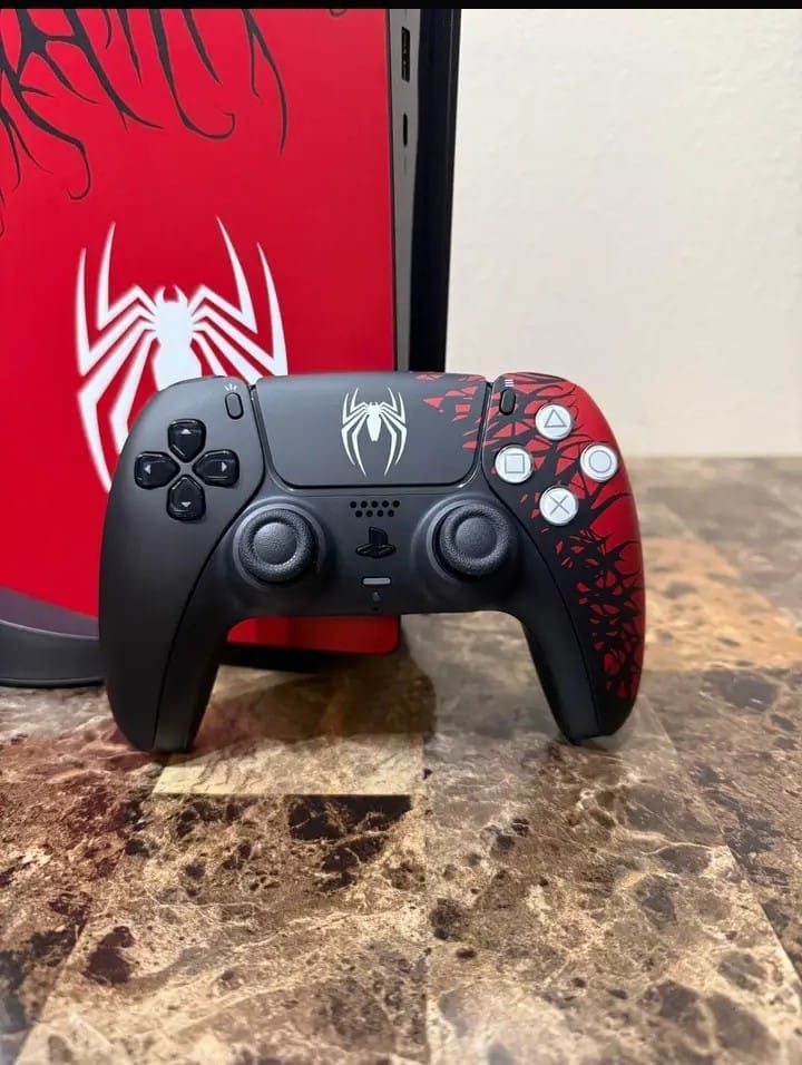 Custom PS5 Slim Spider-Man Edition with Controller & Games